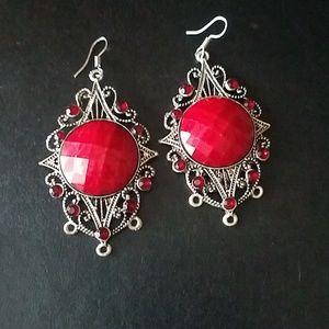 Garnet red earrings